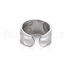 Non-Tarnish 304 Stainless Steel Hammered Cuff Ring RJEW-N038-045P-2