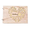 Wooden Wedding Guestbooks Notepad AJEW-M206-16-1
