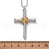 Brass Screw Cross Pendant Box Chain Necklaces for Women Men NJEW-C067-06P-5