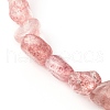 Natural Strawberry Quartz Beaded Stretch Bracelets for Kids BJEW-JB06250-06-4