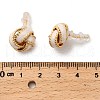 Brass Enamel Stud Earrings EJEW-P308-03G-3