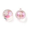 UV Plating Rainbow Iridescent Acrylic Beads OACR-A014-02C-2