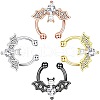 316L Stainless Steel Clear Cubic Zirconia Halloween Bat Clip-on Nose Septum Rings WG4B0C3-01-3