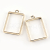 Rack Plating Alloy Rectangle Open Back Bezel Pendants PALLOY-S047-28E-FF-1
