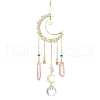 Moon & Star Brass Hanging Ornaments HJEW-TA00095-01-1