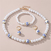 Round with Plum Blossom Pattern Plastic & Porcelain & CCB Bracelets & Necklaces & Earring Sets FS-WG584CB-02-1