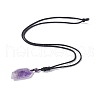 Natural Gemstone Dagger Shape Pendant Necklace for Women G-E588-02-2