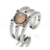 Natural Sunstone Adjustable Rings RJEW-K269-10P-02-2