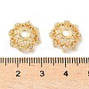 Flower Brass Micro Pave Clear Cubic Zirconia Bead Caps KK-A254-01B-G-2