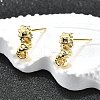 Brass Stud Earrings EJEW-H157-01G-01-2