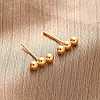201 Stainless Steel Beaded Horizontal Bar Stud Earrings with 316 Stainless Steel Pin for Women X-STAS-K238-01G-3