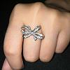 Bowknot Alloy with Crystal Rhinestone Finger Rings for Women FS-WG361F1-04-2