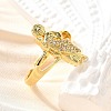 Brass Micro Pave Cubic Zirconia Cuff Rings for Women RJEW-F181-06G-4
