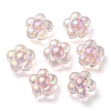 UV Plating Rainbow Iridescent Transparent Acrylic Beads OACR-C007-11E-2
