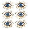 AHADEMAKER 6Pcs Handcrafted Glass Seed Beaded Evil Eye Sew on Patches DIY-GA0003-30-1