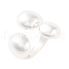 Ion Plating(IP) 304 Stainless Steel Teardrop Open Cuff Finger Rings for Women RJEW-S414-05B-S-1