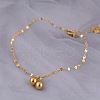 201 Stainless Steel Double Round Ball Charm Anklets for Women FS-WGE7FBE-01-2