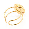 Ion Plating(IP) 304 Stainless Steel Adjustable Open Cuff Rings for Women RJEW-N050-01G-3