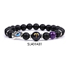 Natural Black Agate Stretch Bracelets PW-WG62314-04-1