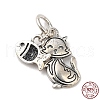 925 Sterling Silver Cat & Fish Charms STER-NH0001-32AS-1