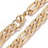 Ion Plating(IP) 304 Stainless Steel Figaro Chain Bracelets BJEW-I274-05G-2