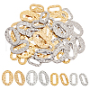 Globleland 48Pcs 4 Styles Hammered 201 Stainless Steel Linking Rings STAS-GL0001-04-1