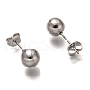 304 Stainless Steel Ball Stud Earrings STAS-H136-07C-P-2