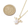 Christmas Deer Head Glass Pendant Necklaces NJEW-TA00142-3