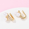 Round Brass Micro Pave Clear Cubic Zirconia Cuff Earrings EJEW-Z111-04G-03-3