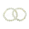 Natural Prehnite Round Beaded Stretch Bracelets for Men Women BJEW-G743-01F-4