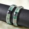Sqaure Natural Fluorite Beads Stretch Bracelets for Women Men BJEW-C097-06L-3