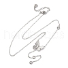 304 Stainless Steel Crystal Rhinestone Butterfly Y Necklaces NJEW-R026-19P-4