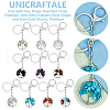 10Pcs 10 Styles Flat Round with Tree of Life Gemstone Chip Keychians KEYC-UN00002-5