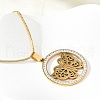 304 Stainless Steel Crystal Rhinestone Ring with Hollow Butterfly Pendant Necklaces for Women NJEW-P327-01G-2