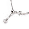 Anti-Tarnish Rhodium Plated 925 Sterling Silver Wheat Chains Necklace for Women STER-I021-02A-P-3