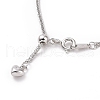 Rhodium Plated 925 Sterling Silver Wheat Chains Necklace for Women STER-I021-02A-P-3