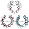 3 Pairs 3 Styles Titanium Rhinestone Heart Nipple Rings WG76523-08-1