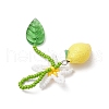 Resin & Handmade Glass Seed Beaded Flower Lemon Big Pendants PALLOY-MZ00771-02-4