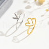 Irregular Double Heart 925 Sterling Silver Stackable Finger Rings for Women DW2837-1-1