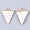 Electroplate Synthetic Turquoise Pendants G-S344-49F-2