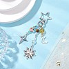 Natural Quartz Crystal Beads with Natural Grade AB Tiger Eye Beads and Glass Beads and Alloy Charms Decorations HJEW-JM03031-03-1