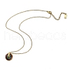 304 Stainless Steel Enamel Flat Round Necklaces for Women NJEW-Q028-01A-G-2