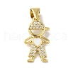 Rack Plating Brass Micro Pave Cubic Zirconia Pendants KK-P272-16A-G-1