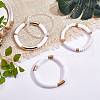 4Pcs 4 Style Acrylic Chunky Curved Tube Stretch Bracelet Sets BJEW-SW00074-06-2