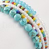 Faceted Glass & Synthetic Turquoise(Dyed) Stretch Beaded Bracelets Sets BJEW-TA00202-03-6