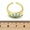 Brass Enamel Cuff Rings for Women RJEW-L113-027G-5