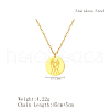 Stylish Stainless Steel Flat Round Gemini Zodiac Pendant Necklaces for Women's Daily Wear UA3158-1-3