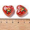 Handmade Lampwork Enamel Beads Heart with Orange LAMP-V001-06H-4