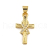 Rack Plating Brass Micro Pave Cubic Zirconia Pendants KK-C074-57G-03-1
