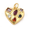 Brass Micro Pave Cubic Zirconia Pendants KK-H433-15G-1